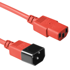 Act Powercord C13 - C14 0,6m Red AK5104 kábel és adapter