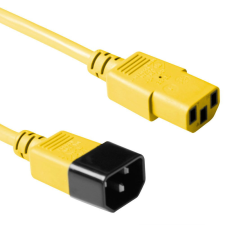 Act Powercord C13 - C14 1,8m Yellow AK5118 kábel és adapter