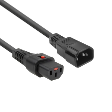 Act Powercord C13 IEC Lock - C14 3m Black  AK5035 kábel és adapter