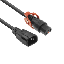 Act Powercord C13 IEC Lock+ - C14 3m Black AK5158 kábel és adapter
