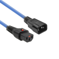 Act Powercord C13 IEC Lock - C14 3m Blue AK5201 kábel és adapter