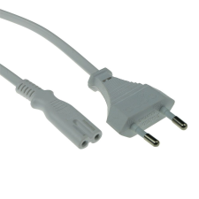 Act Powercord Euro male - C7 female 3m White AK5241 kábel és adapter