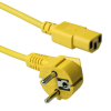 Act Powercord mains connector Schuko CEE 7/7 male (angled) - C13 IEC 60320 1,8m Yellow AK5142