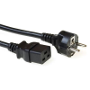 Act Powercord mains connector Schuko CEE 7/7 male (straight) - C13 IEC 1m Black AK5147