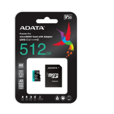 ADATA 512GB Premier Pro microSDHC UHS-I CL10 Memóriakártya + Adapter memóriakártya