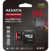 ADATA MicroSDXC 64GB High Endurance + SD adapter (AUSDX64GUI3V30SHA2-RA1)