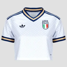 Adidas Rövid ujjú pólók Away Crop Italy Football Jersey Kék EU M női póló