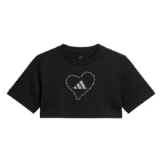 Adidas Rövid ujjú pólók SATIN EMBROIDERY CROPPED GRAPHIC T-SHIRT Fekete 5 / 6 éves