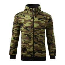 ADLER Férfi pulóver Camo Zipper - Terepszínű zöld - XXL