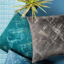  Adria bársony párnahuzat Sötétkék/pezsgő 40x40 cm lakástextília