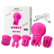 Adrien Lastic Caress - akkus, forgó csikló vibrátor szett (pink) vibrátorok