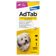  AdTab™ rágótabletta kutyák részére 1 db / 2,5 kg-5,5 kg közötti testsúly esetén élősködő elleni készítmény kutyáknak