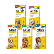  AdTab Rágótabletta Kutyák részére 3db – 2,5-5,5 kg élősködő elleni készítmény kutyáknak