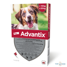 Advantix® spot on 10-25 kg (1 pipetta) nyitott dobozból élősködő elleni készítmény kutyáknak
