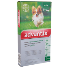Advantix spot on 4 kg alatti kutyáknak A.U.V. 1 x 0,4 ml élősködő elleni készítmény kutyáknak