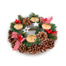 Adventi dekoráció - gyertyatartóval - 30 cm karácsonyi dekoráció