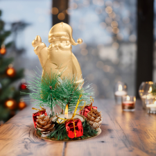  Adventi dekoráció - mécsestartóval - réz, Mikulás - 8 x 13 cm karácsonyi dekoráció