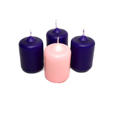  Adventi gyertya 4 db 3 db lila 1 db rózsaszín karácsonyi dekoráció