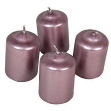  Adventi gyertya metál halvány lila 4db/cs 40x60 mm dekorációs kellék