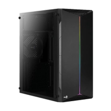 Aerocool HÁZ Aerocool SPLIT RGB Midi-Tower - Fekete Ablakos számítógép ház