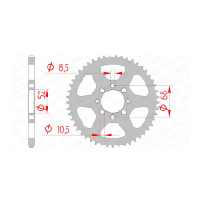 AFAM acél hátsó lánckerék 46 fogas KLX 110 lánc, láncszett