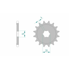 AFAM Acél Standard Első Láncvilla 24100 - 428 egyéb motorkerékpár alkatrész