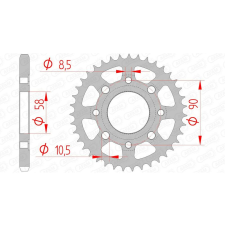 AFAM Acél Standard Hátsó Lánckerék 10201 - 428 egyéb motorkerékpár alkatrész