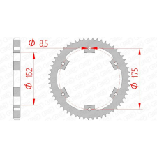 AFAM acél standard hátsó lánckerék 12207 - 428 egyéb motorkerékpár alkatrész