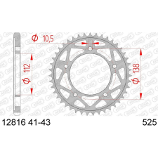 AFAM acél standard hátsó lánckerék 12816 - 525 egyéb motorkerékpár alkatrész