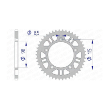 Afam alumínium hátsó lánckerék 420 / 48 fog SX / TC 65 egyéb motorkerékpár alkatrész