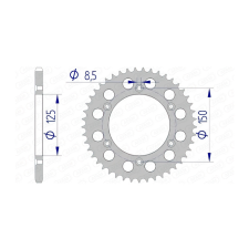 AFAM Hátsó lánckerék Afam alumínium 43 fogas KTM lánc, láncszett