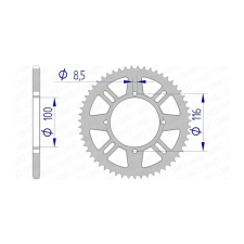 AFAM Hátsó lánckerék Afam alumínium önöntisztító 420 / 52 fog KX 80 / 85 egyéb motorkerékpár alkatrész