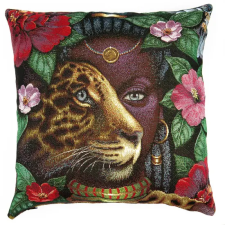  Afrikai leopárdos párnahuzat arany lurex 45x45 cm lakástextília