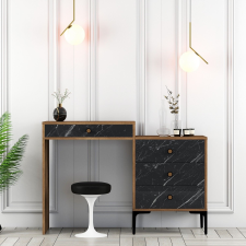 AG Fésülködő asztal Lizbon 555 - Diós, Fekete bútor