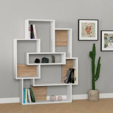 AG könyvespolc Barce - White, Oak bútor