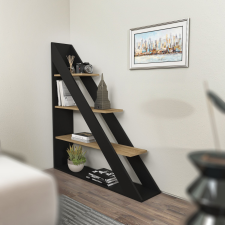 AG könyvespolc Pisagor - Black, Oak bútor