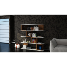 AG könyvespolc Wind - White, Walnut bútor