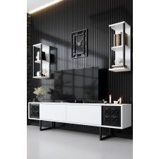 AG TV szekrény Black Line - White, Black bútor