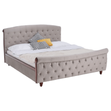 Ágy ágyráccsal, 180x200, szürkésbarna Taupe Velvet szövet, BARETO ágy és ágykellék