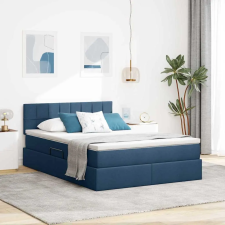  Ágy tárolóval és matraccal matracmal Kék 140 x 190 cm Faanyag ágy és ágykellék