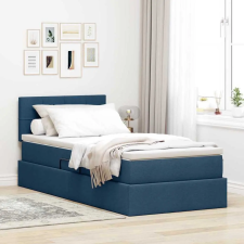  Ágy tárolóval és matraccal matracmal Kék 90 x 190 cm Faanyag ágy és ágykellék