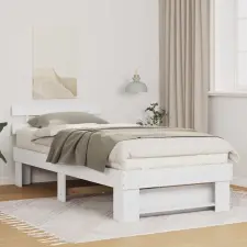  Ágykeret fejtámlával Fehér 80 x 200 cm Tömör fenyőfa ágy és ágykellék