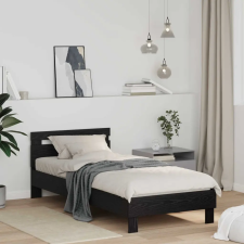  Ágykeret fejtámlával Fekete tölgy 75 x 190 cm Faanyag ágy és ágykellék