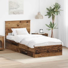  Ágykeret fejtámlával fiókkal Öreg fa 90 x 190 cm Faanyag ágy és ágykellék