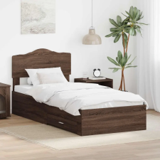  Ágykeret fiókkal fejtámlával Barna Tölgy 75 x 190 cm Faanyag ágy és ágykellék