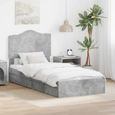  Ágykeret fiókkal fejtámlával Beton Szürke 100 x 200 cm Faanyag ágy és ágykellék