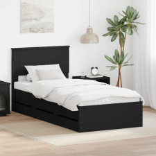  Ágykeret fiókkal fejtámlával Fekete 75 x 190 cm Mérnöki Fa ágy és ágykellék