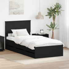  Ágykeret fiókkal fejtámlával Fekete 90 x 200 cm Mérnöki Fa ágy és ágykellék