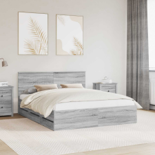  Ágykeret fiókkal Szürke Sonoma 160 x 200 cm Mérnöki Fa ágy és ágykellék
