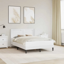  Ágykeret LED szalagokkal fejtámlával Fehér 120 x 200 cm Műbőr ágy és ágykellék